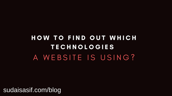 How to find out which technologies a website is using?