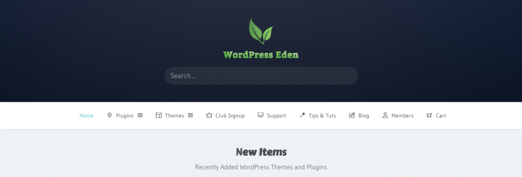 WordPress Eden Homepage Image