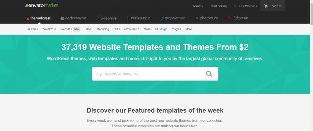Themeforest Homepage